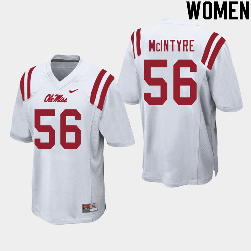 Women #56 Reece McIntyre Ole Miss Rebels College Football Jerseys Sale-White